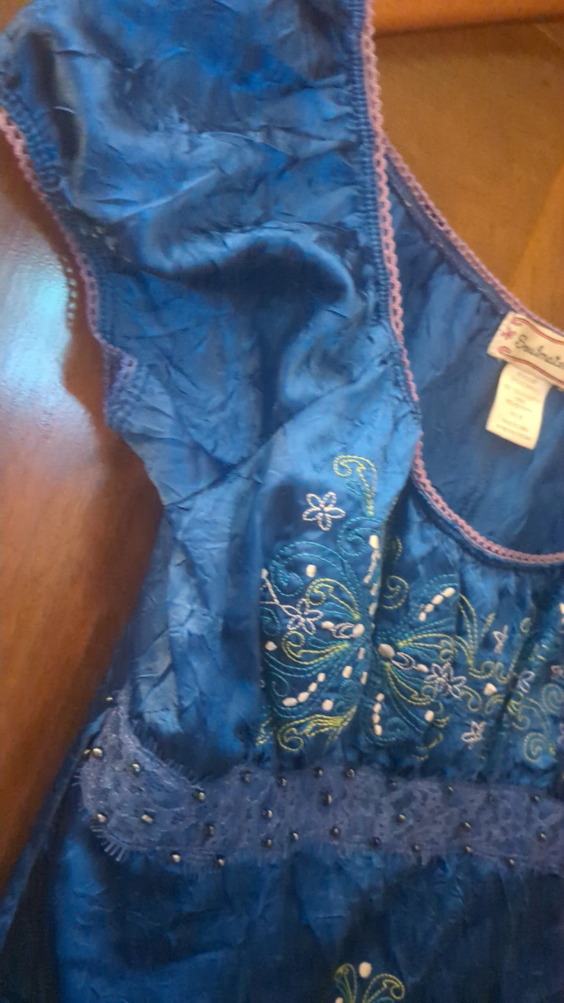 Soulmates Blue Embroidered Blouse Size M - photo 3