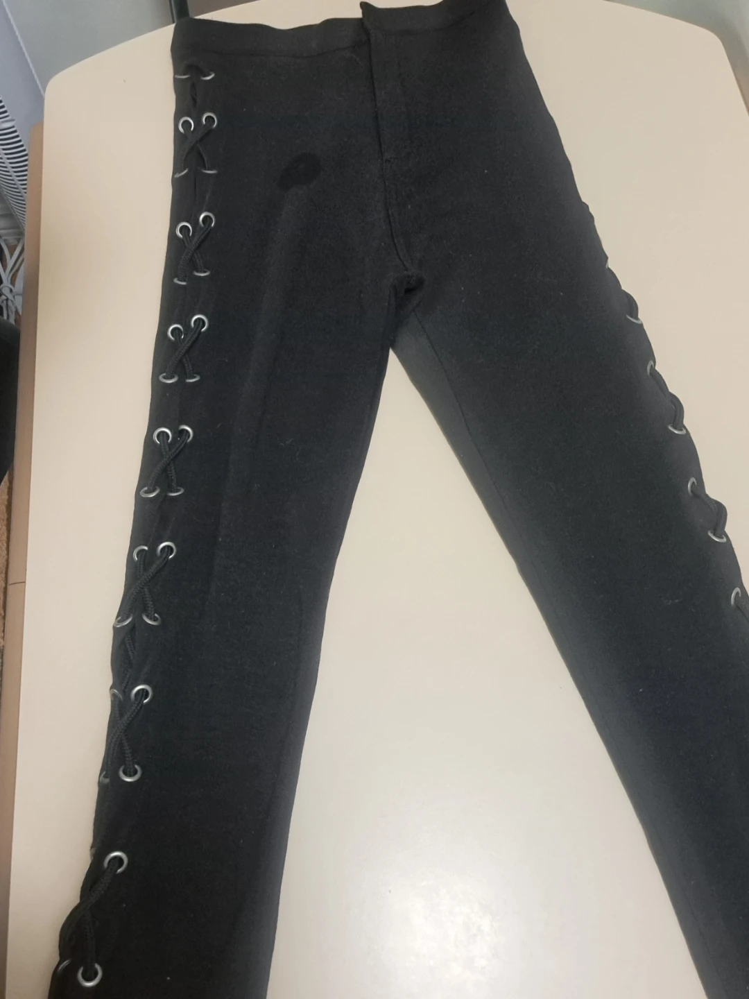 Black Lace-Up Pants