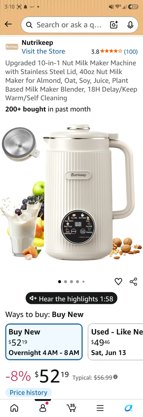 Nutrikeep 10-in-1 Nut Milk Maker - photo 4