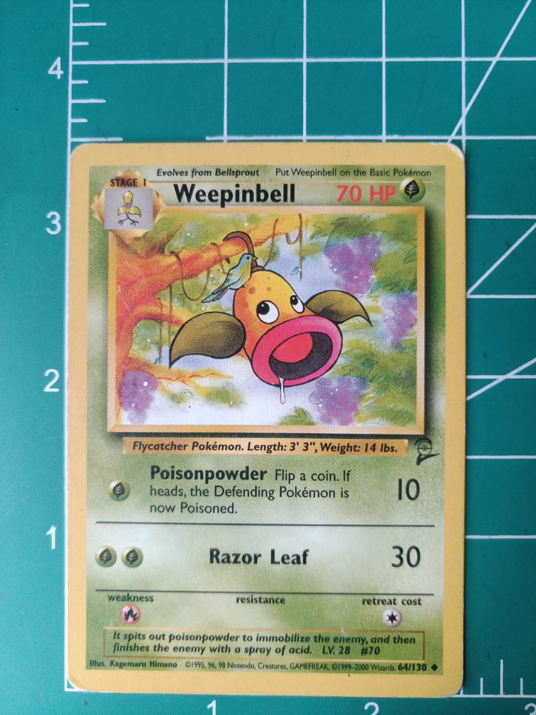 Pokemon Weepinbell Trading Card