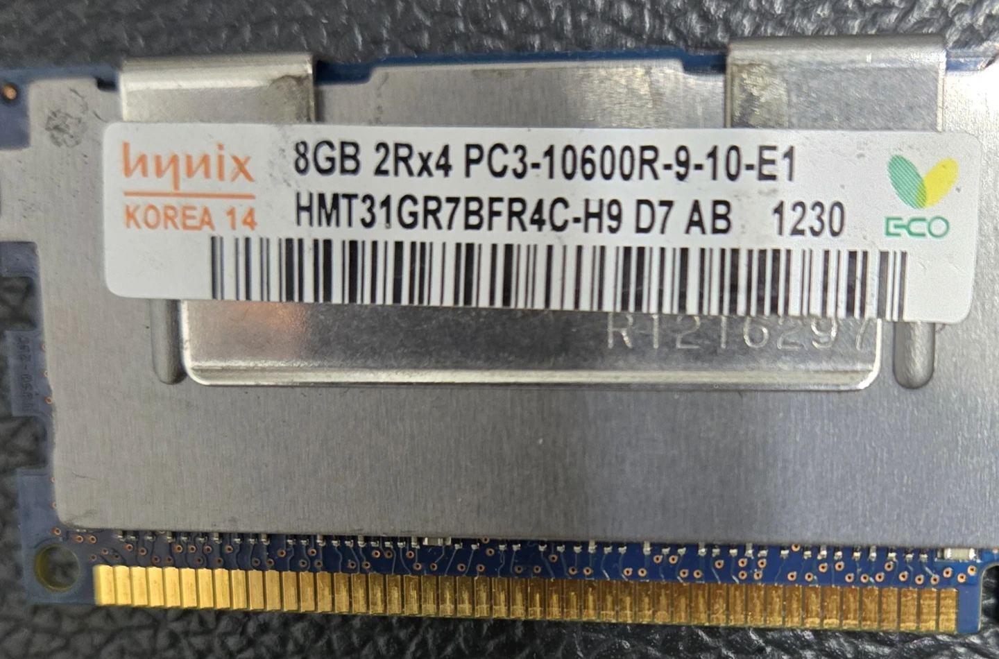 4 used Hynix 8GB DDR3 PC3-10600R 10600R RAM Modules - photo 2