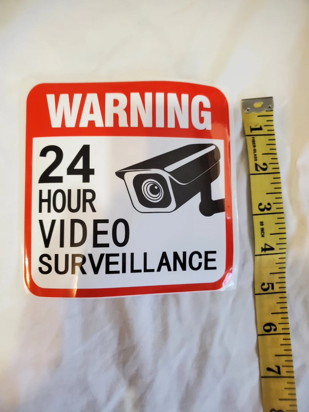 Warning 24 Hour Video Surveillance Sticker - photo 4