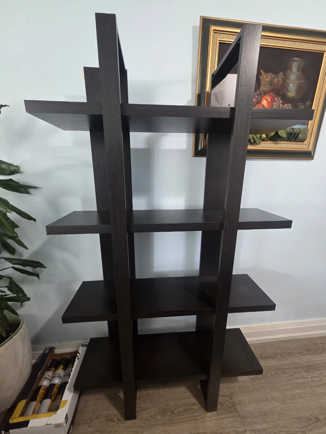 Dark Brown Ladder Bookshelf