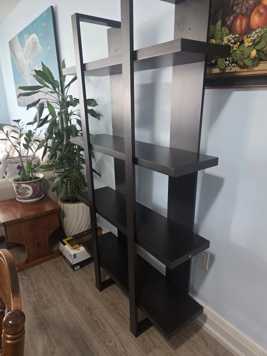 Dark Brown Ladder Bookshelf - photo 2