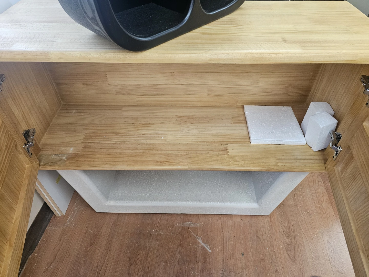Wooden Cabinet with Black Handles - photo 2