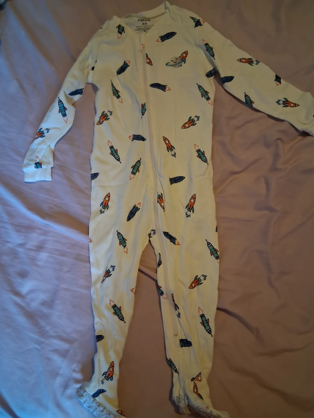 Pekkle Rocket Footed Pajamas - 24M