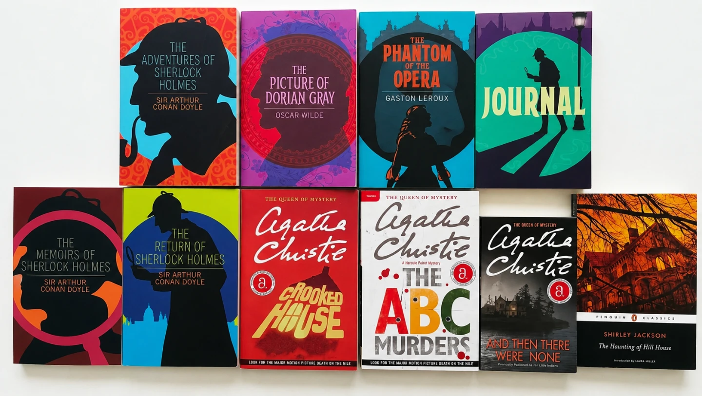 Classic Mystery & Horror Book Bundle - 9 Books [include Journal]