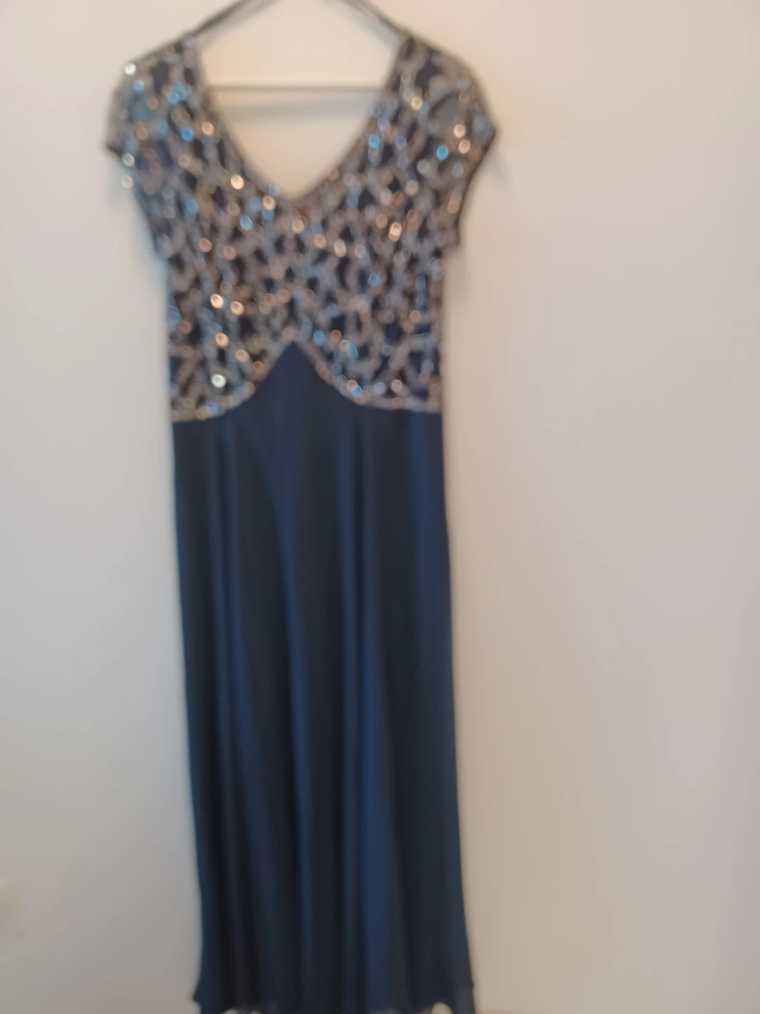 Blue sequined formal dress