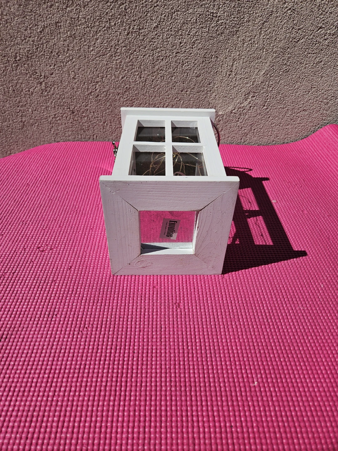 White Wood Lantern with Metal Top - photo 4