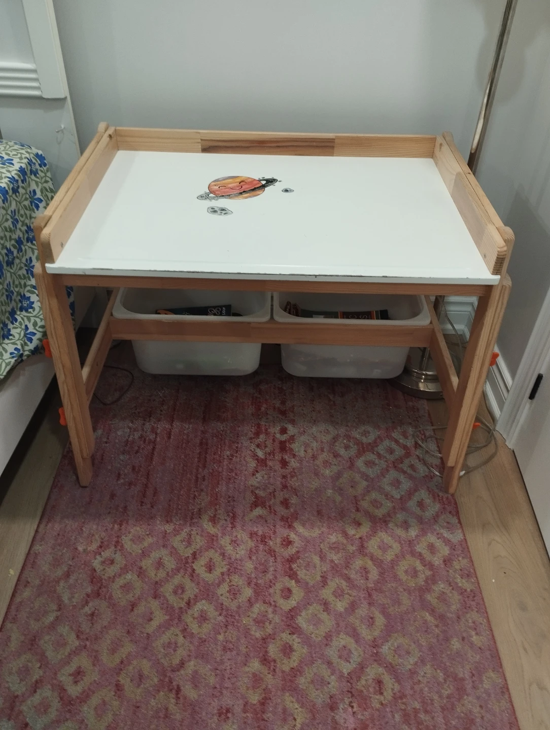 Kids Art Desk with Storage Bins
