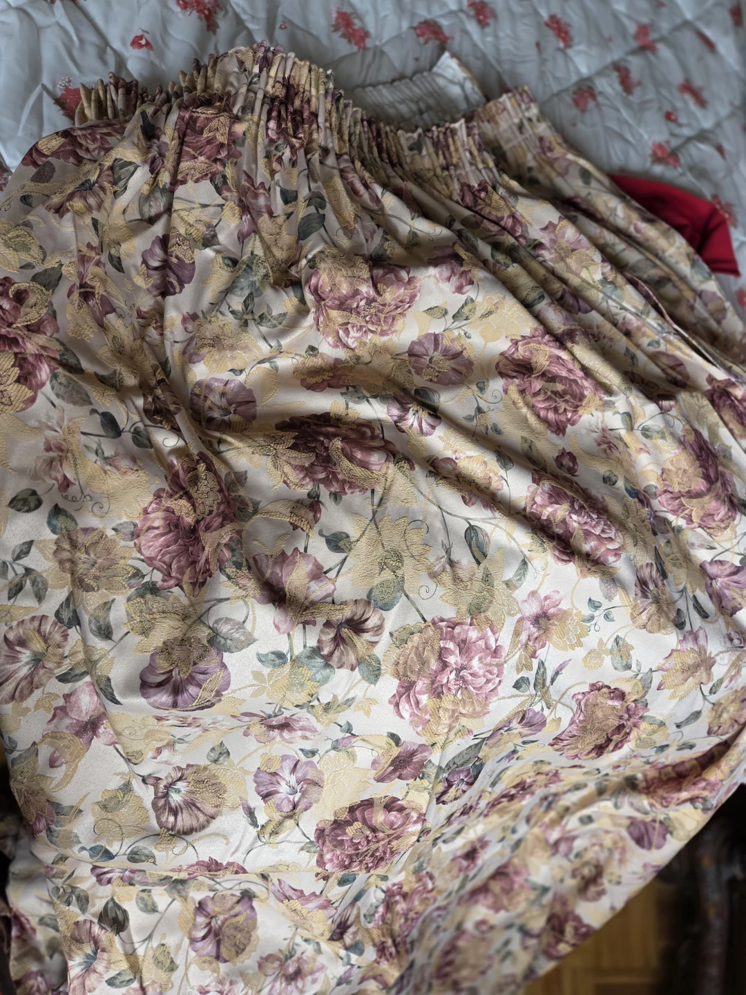 Floral Curtains and Black Curtain Rods Set - photo 4