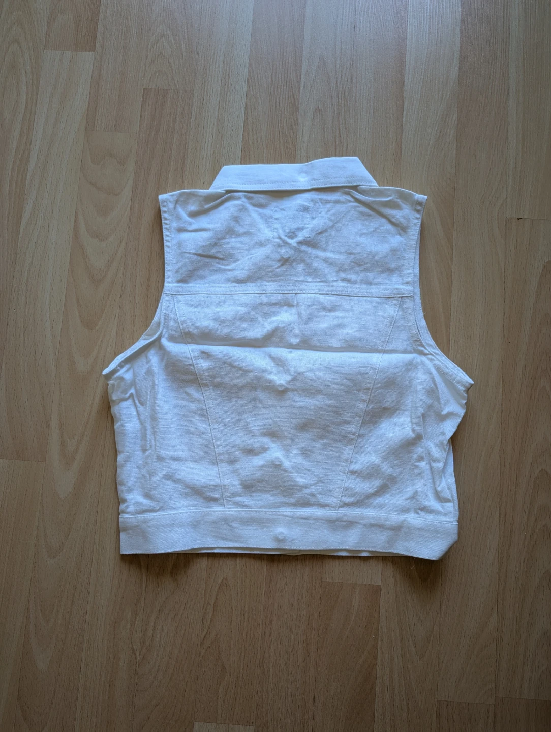 LOVE TREE White Sleeveless linen blend vest tank - photo 5