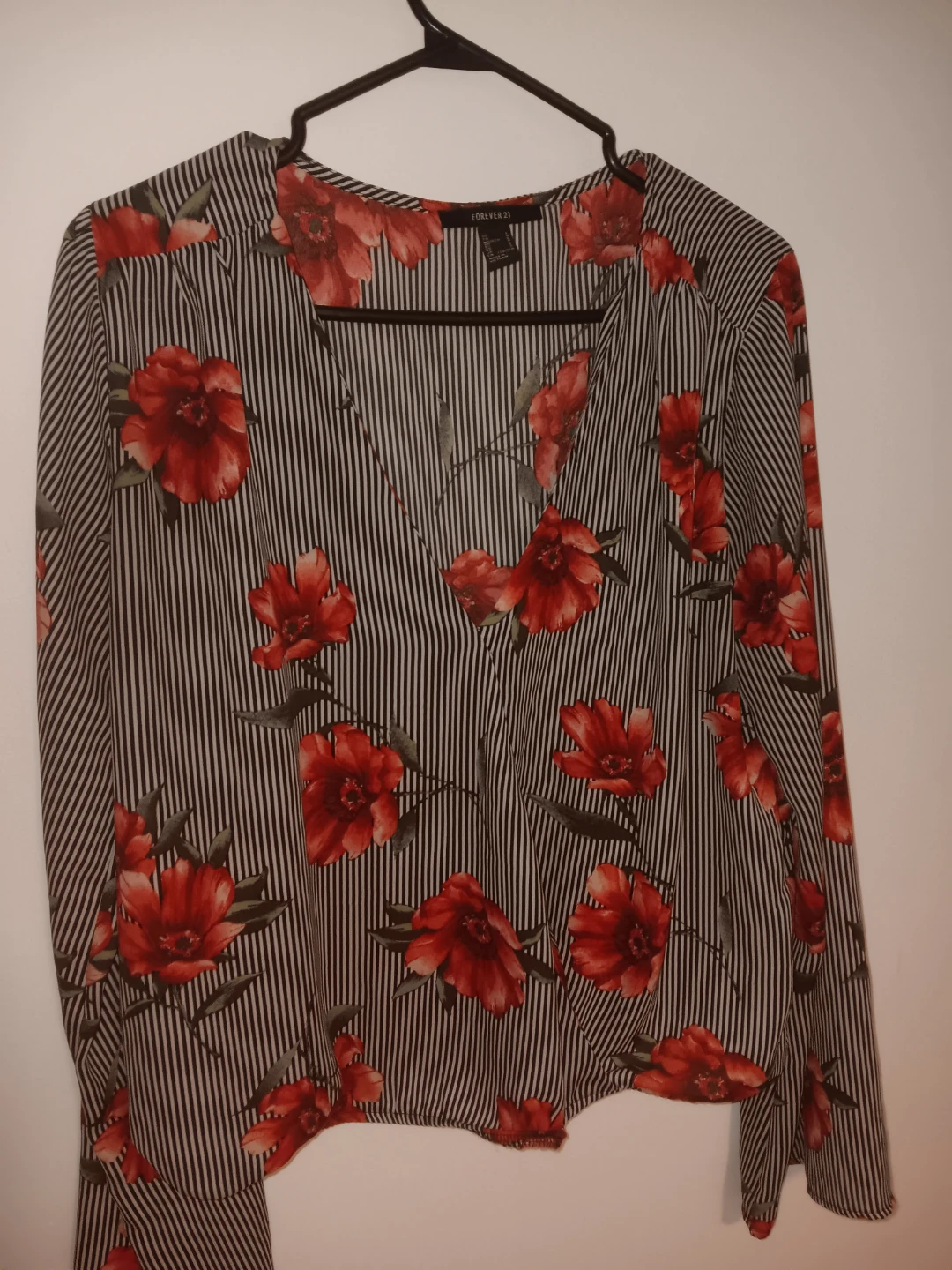 Forever 21 Striped Floral Blouse