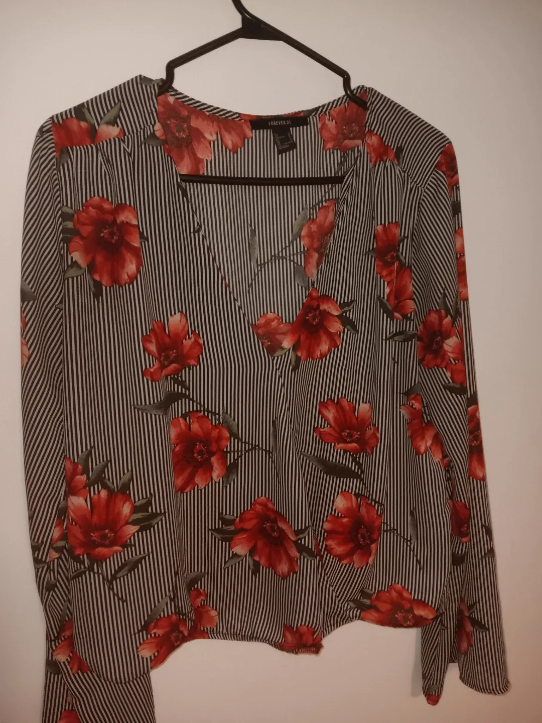 Forever 21 Striped Floral Blouse