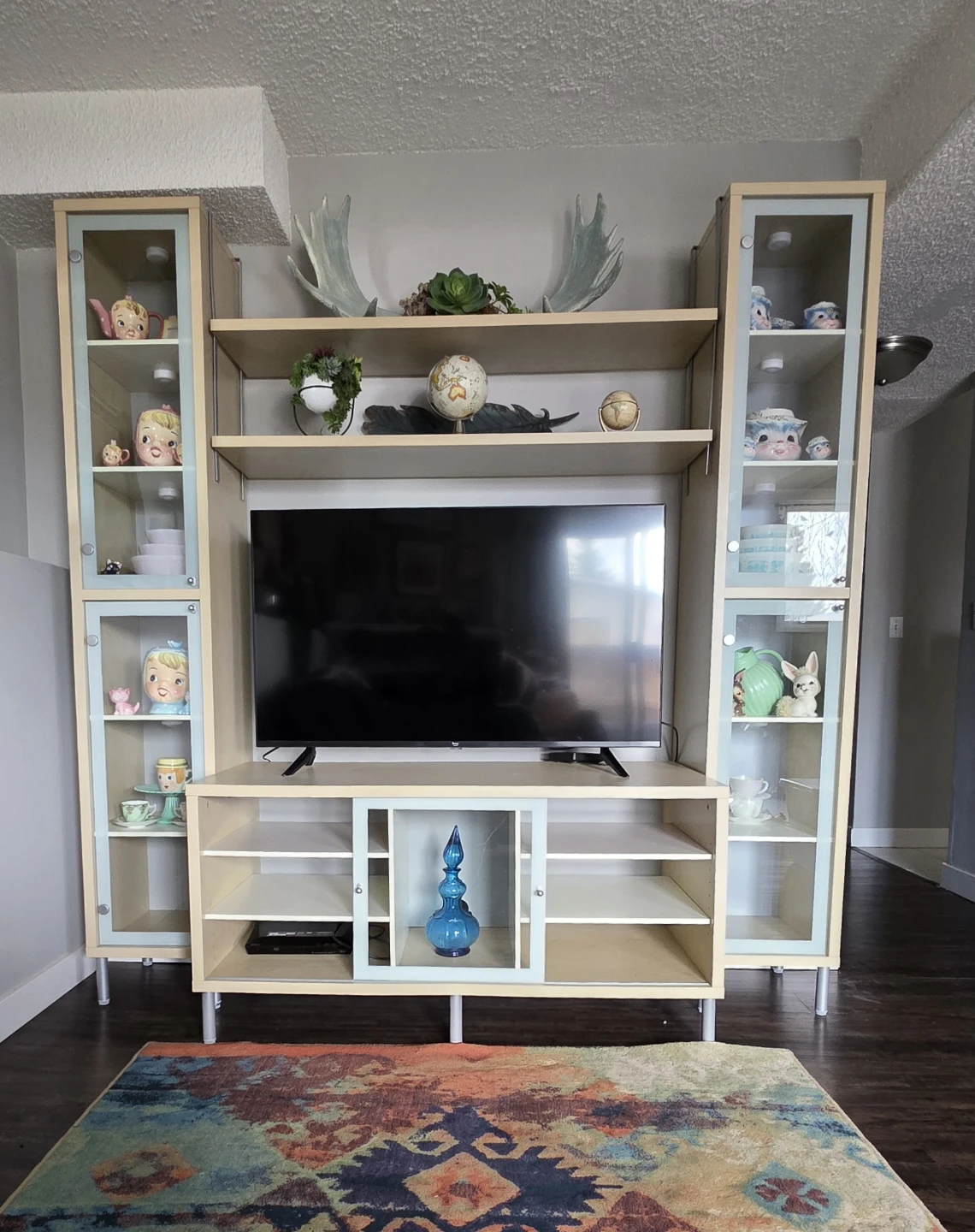Ikea Magiker Entertainment Unit with Display Cabinets