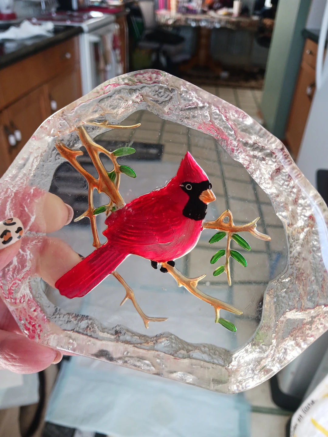 Glass Cardinal Figurine