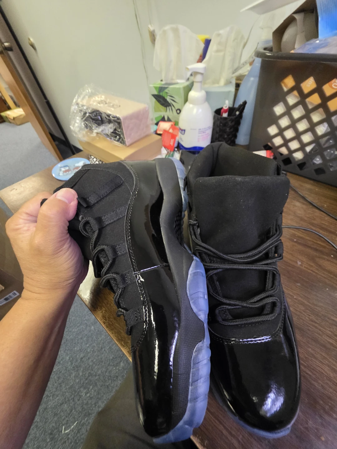 Air Jordan 11 Retro 'Blackout' Sneakers - photo 4