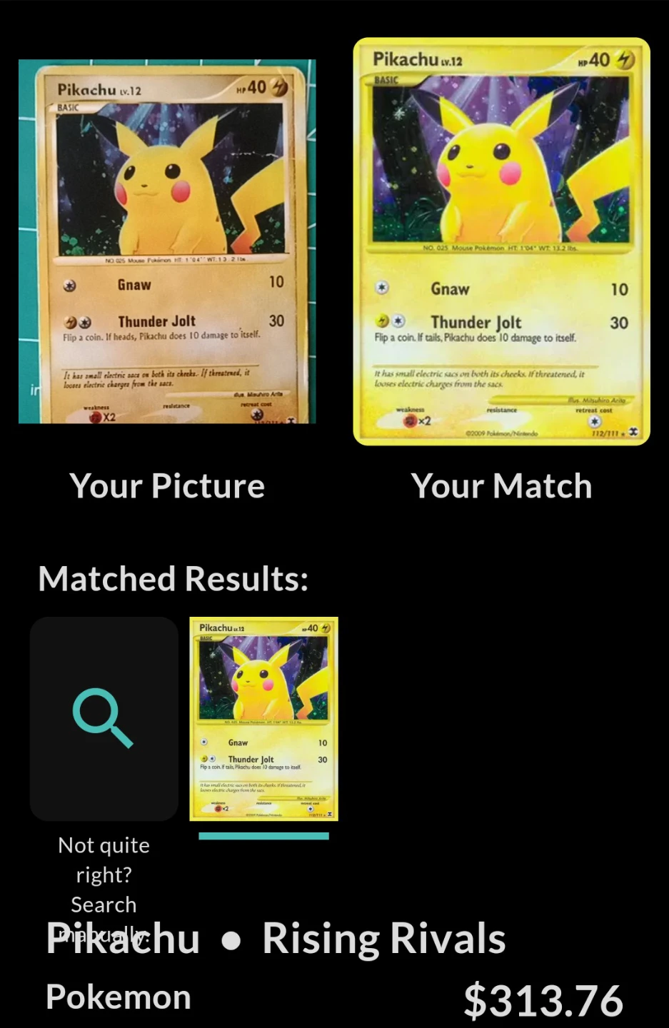 Pokemon Pikachu Lv. 12 Trading Card - photo 3