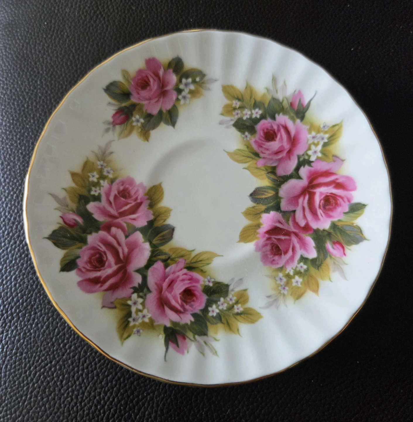 Duchess Bone China Saucer with Pink Roses