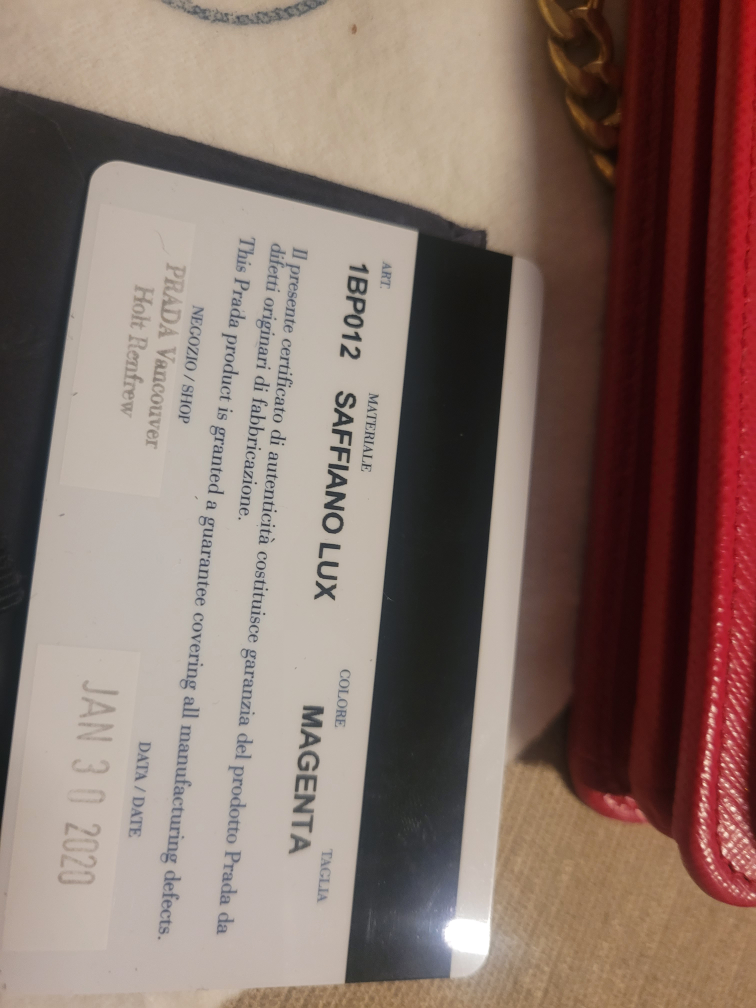 Prada Saffiano Lux Wallet on Chain - Magenta - photo 3