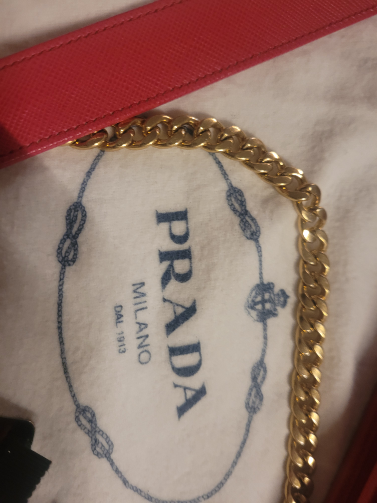 Prada Saffiano Lux Wallet on Chain - Magenta - photo 4