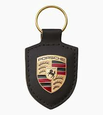 Porsche Keychain Key Chain leather metal color colour crest - photo 4