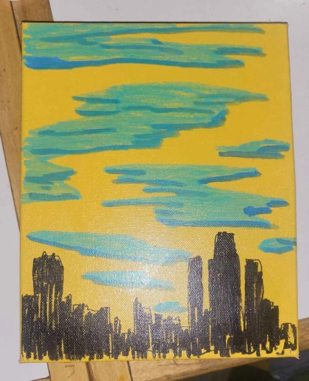 Canvas Painting of Cityscape