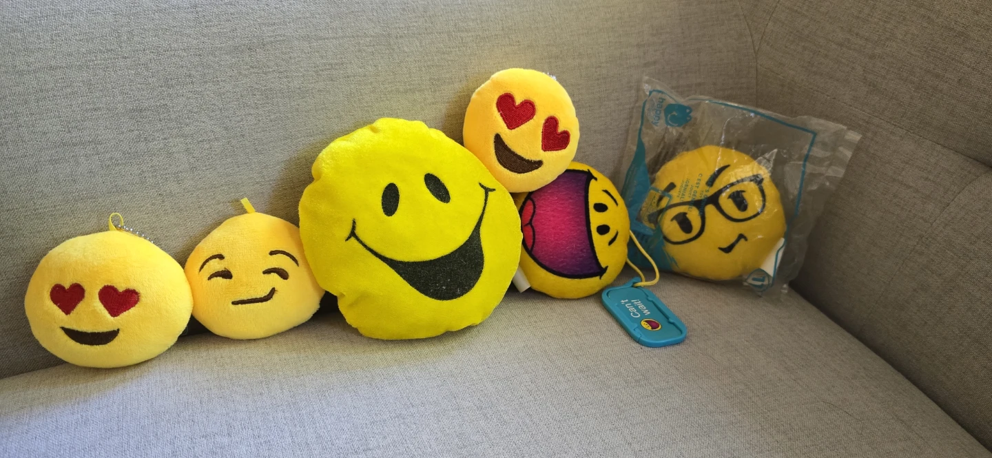 Collection of 6 Emoji Plush Toys