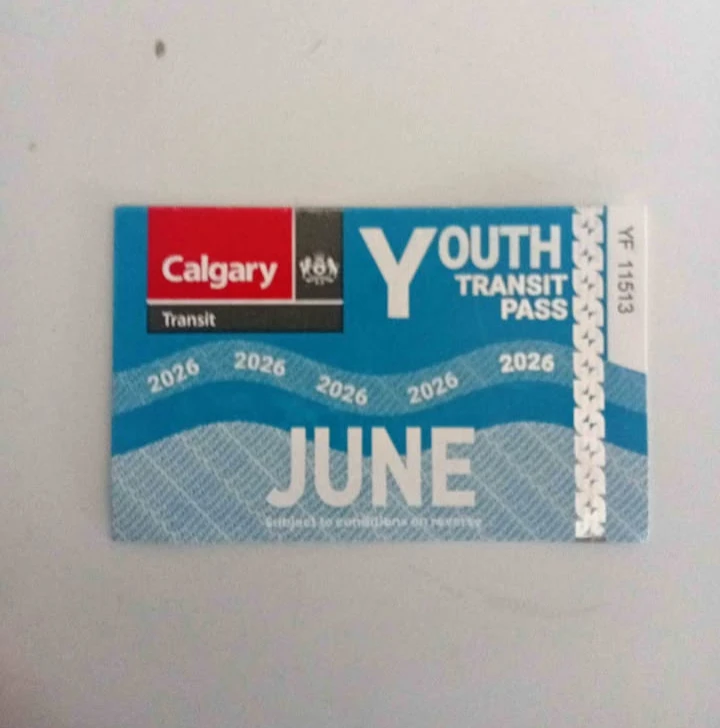 Calgary Transit Youth Transit Pass - June 2026