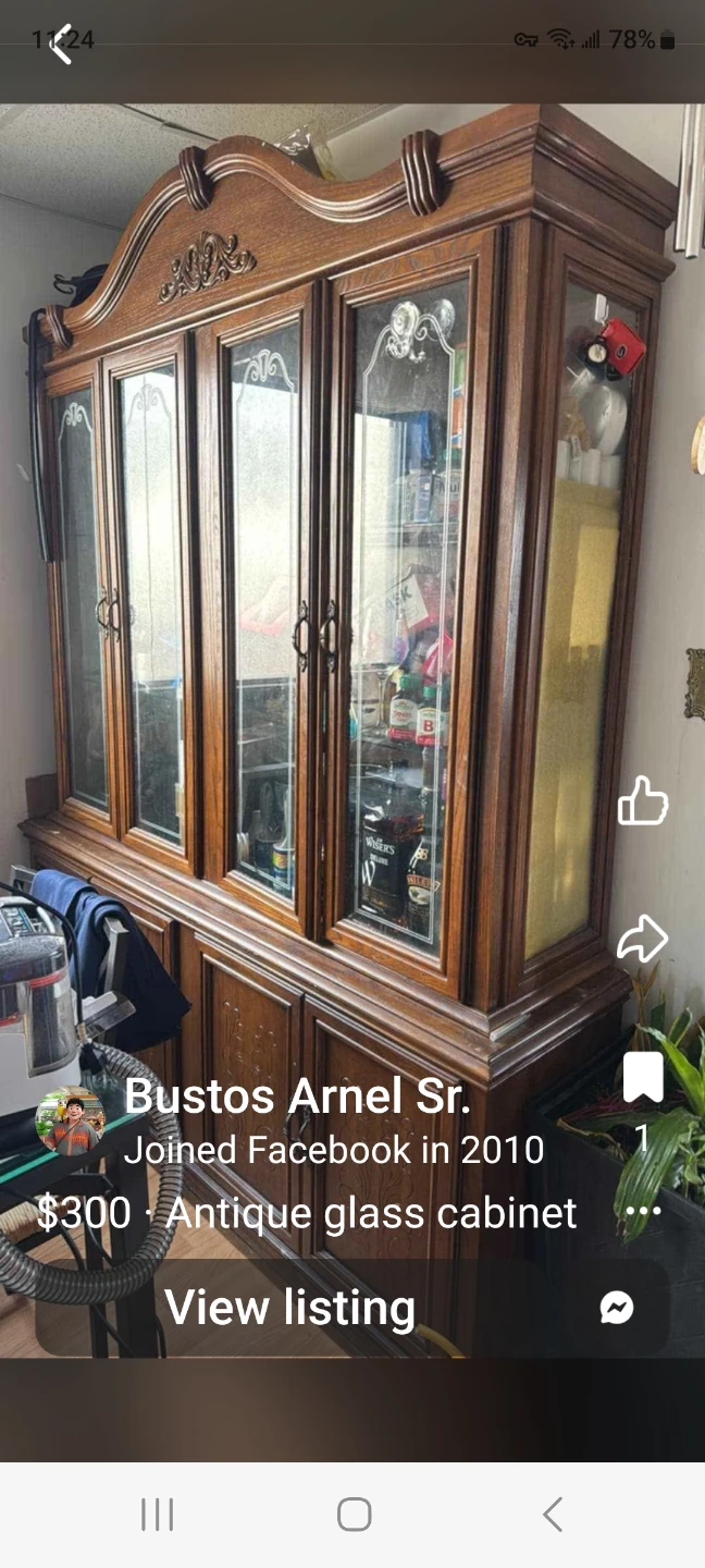 Antique Glass Display Cabinet