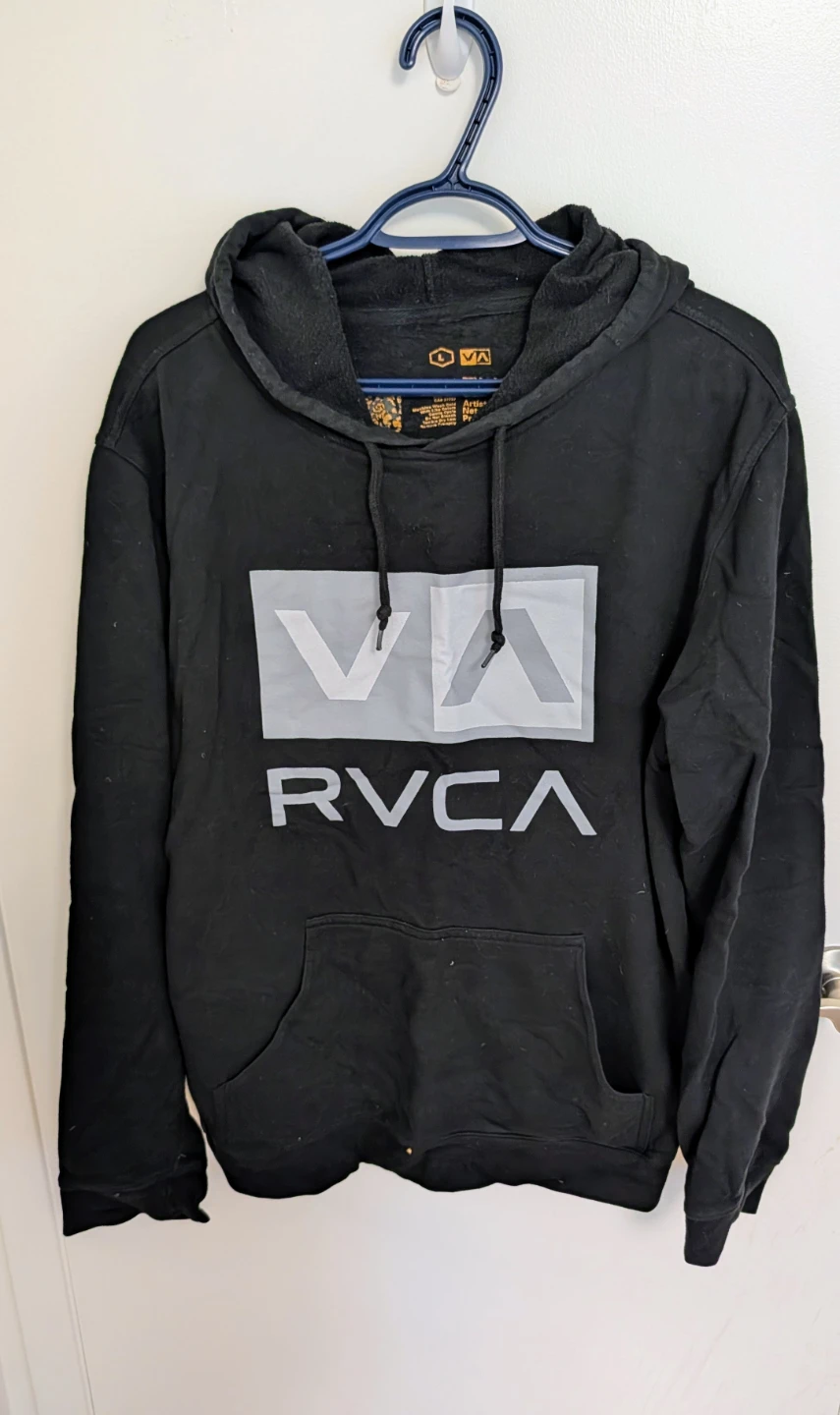 RVCA Black Graphic Hoodie - Men's Large