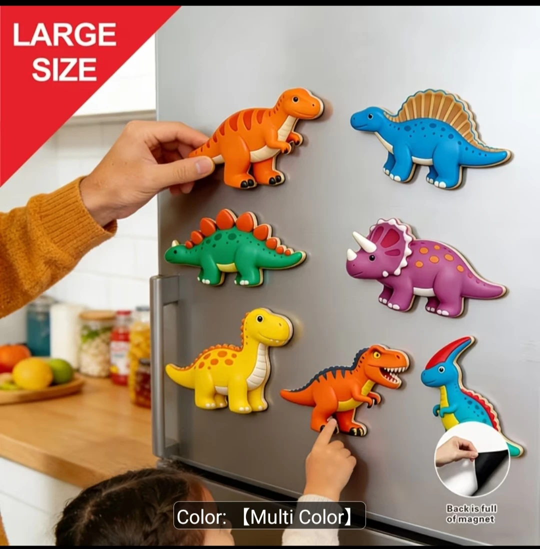 Large Dinosaur Magnets - Multi-Color Set