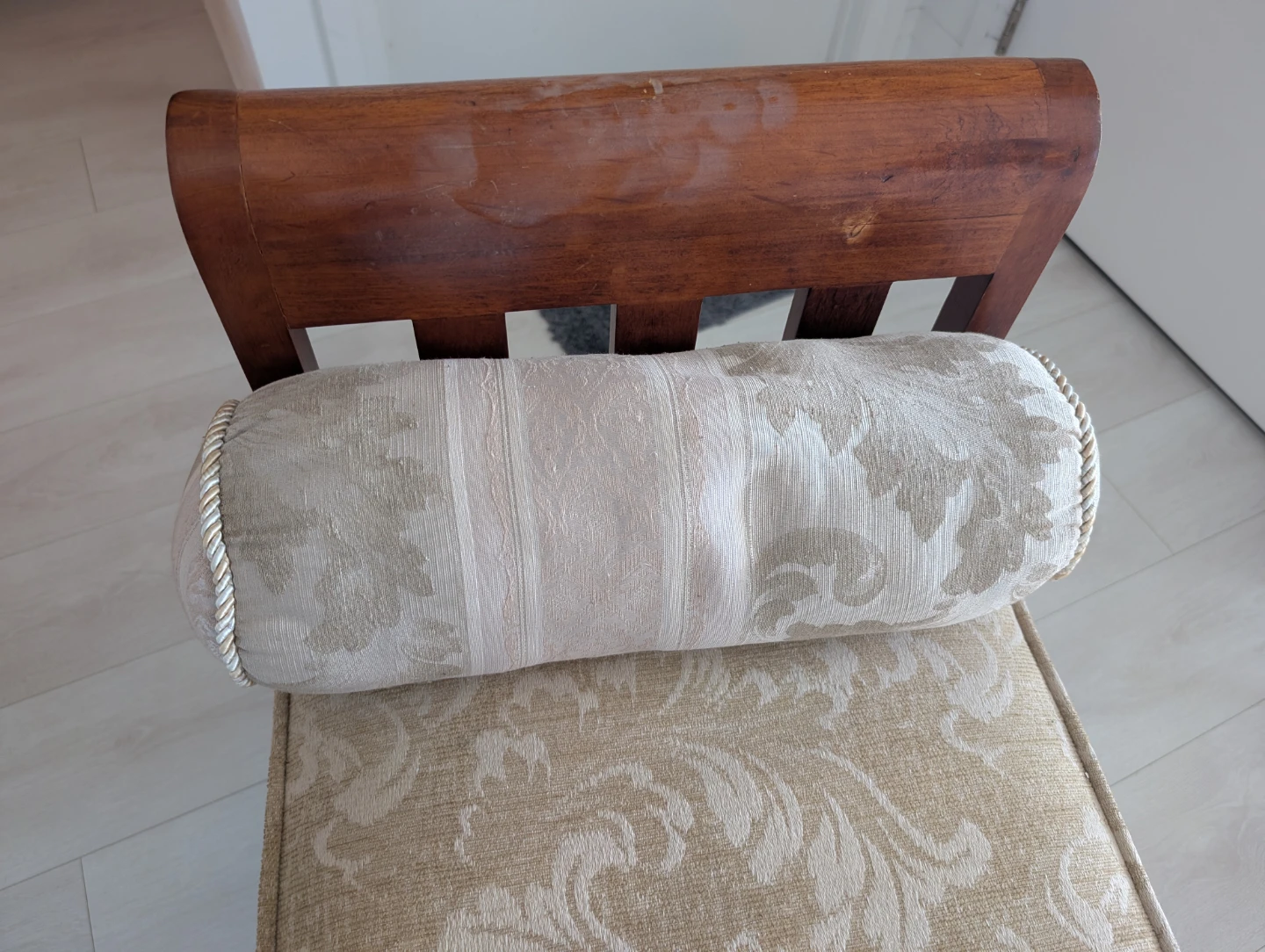 Vintage Bench with Decorative Bolster Pillow - photo 3