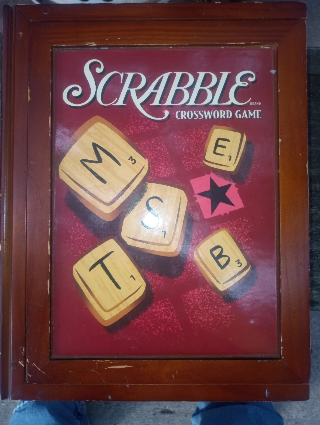Scrabble Crossword Game high-end vintage in wooden case