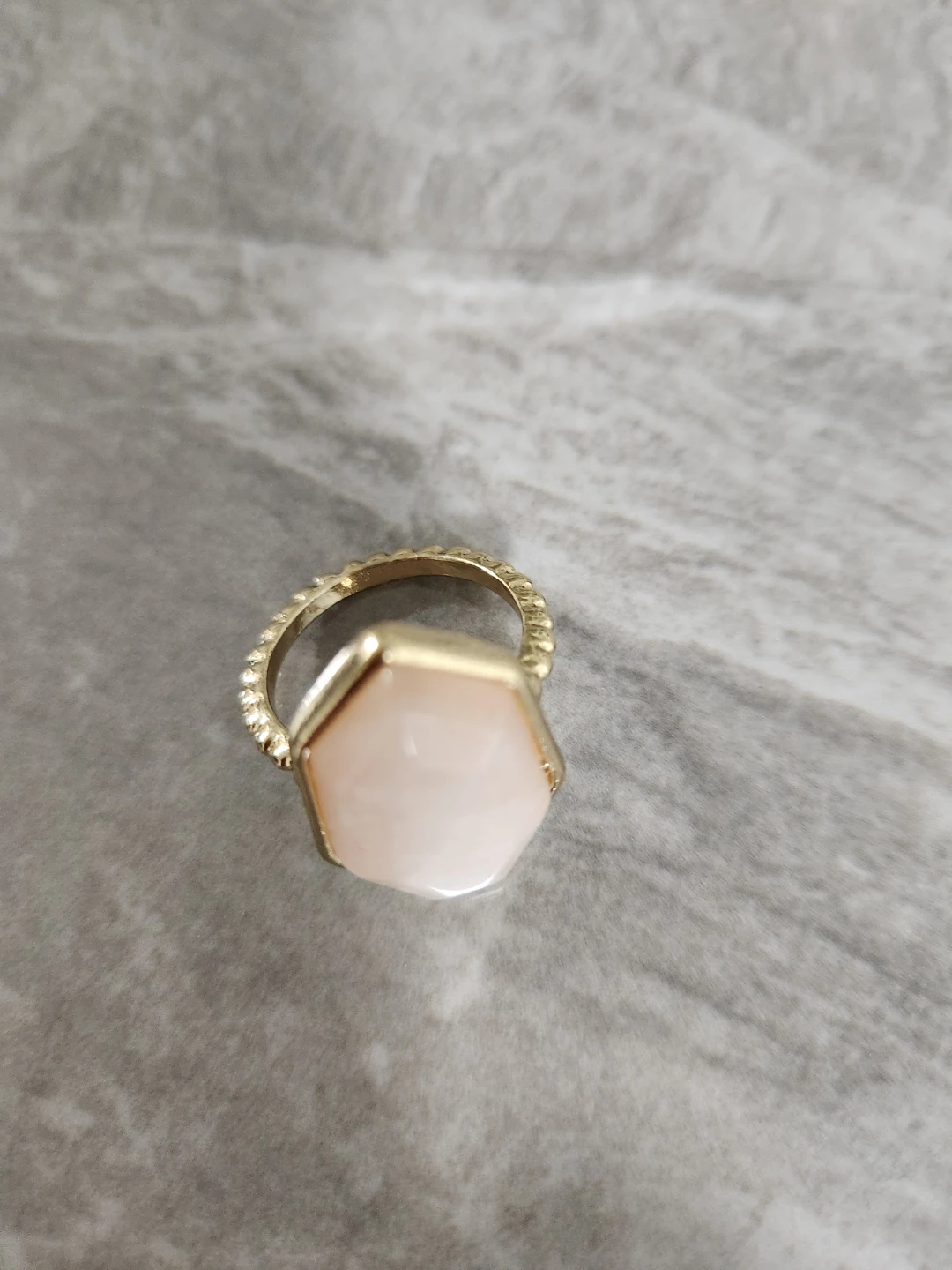Gold Tone Hexagonal Gem Ring - photo 2