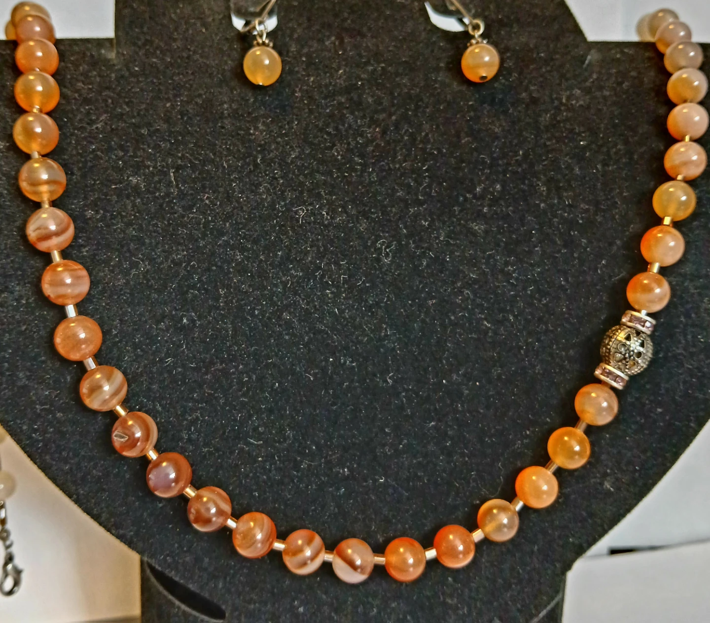 Semi-Precious Stone Necklace and Earrings Set - photo 5