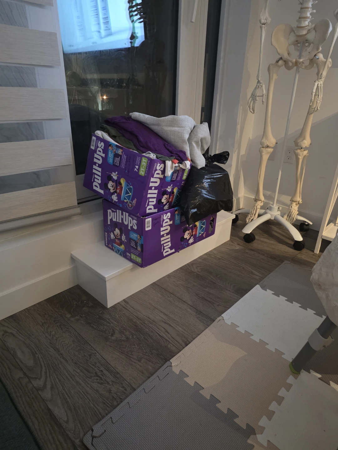 Box of maternity clothes