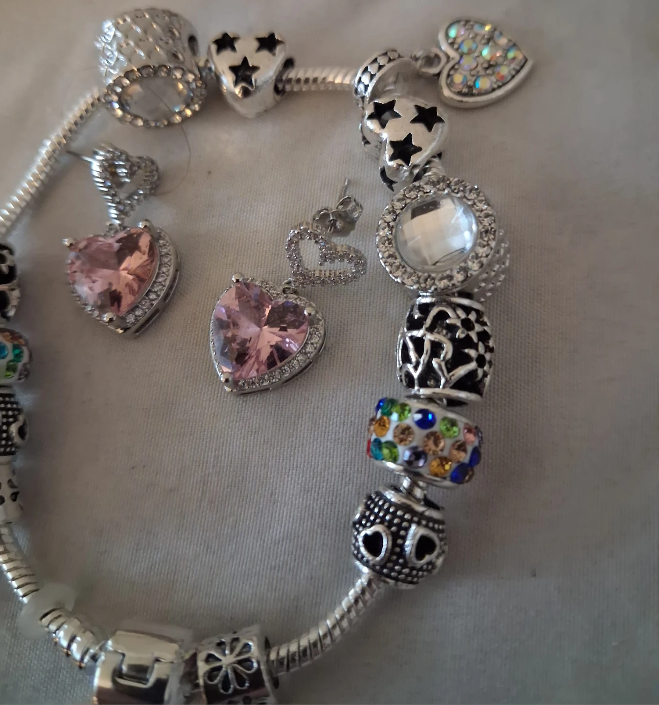 Charm Bracelet & Heart Earrings Set - photo 4