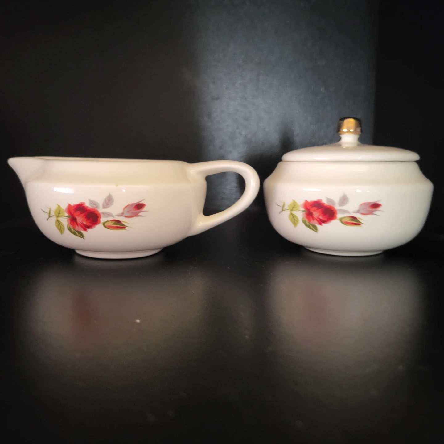 Vintage Creamer, Sugar Bowl & Teapot Set with Roses - photo 5