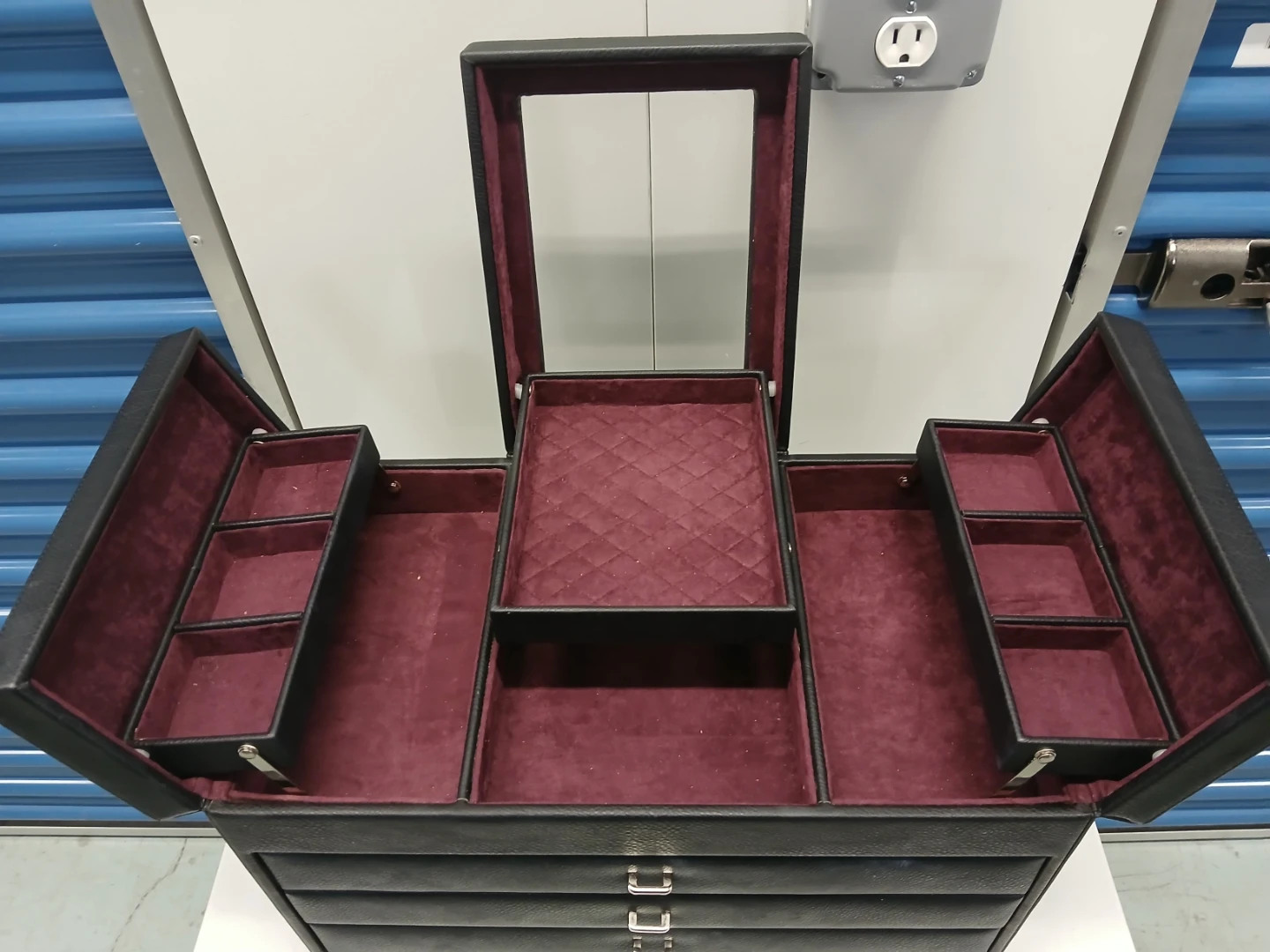 Leather Jewelry Box Organizer with Mirror - photo 4