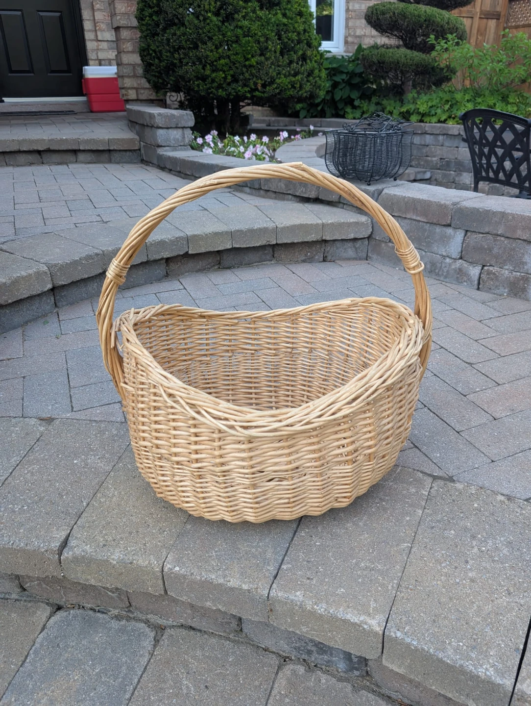 Large Vintage Willow Basket – Woven Oval Gathering - photo 2
