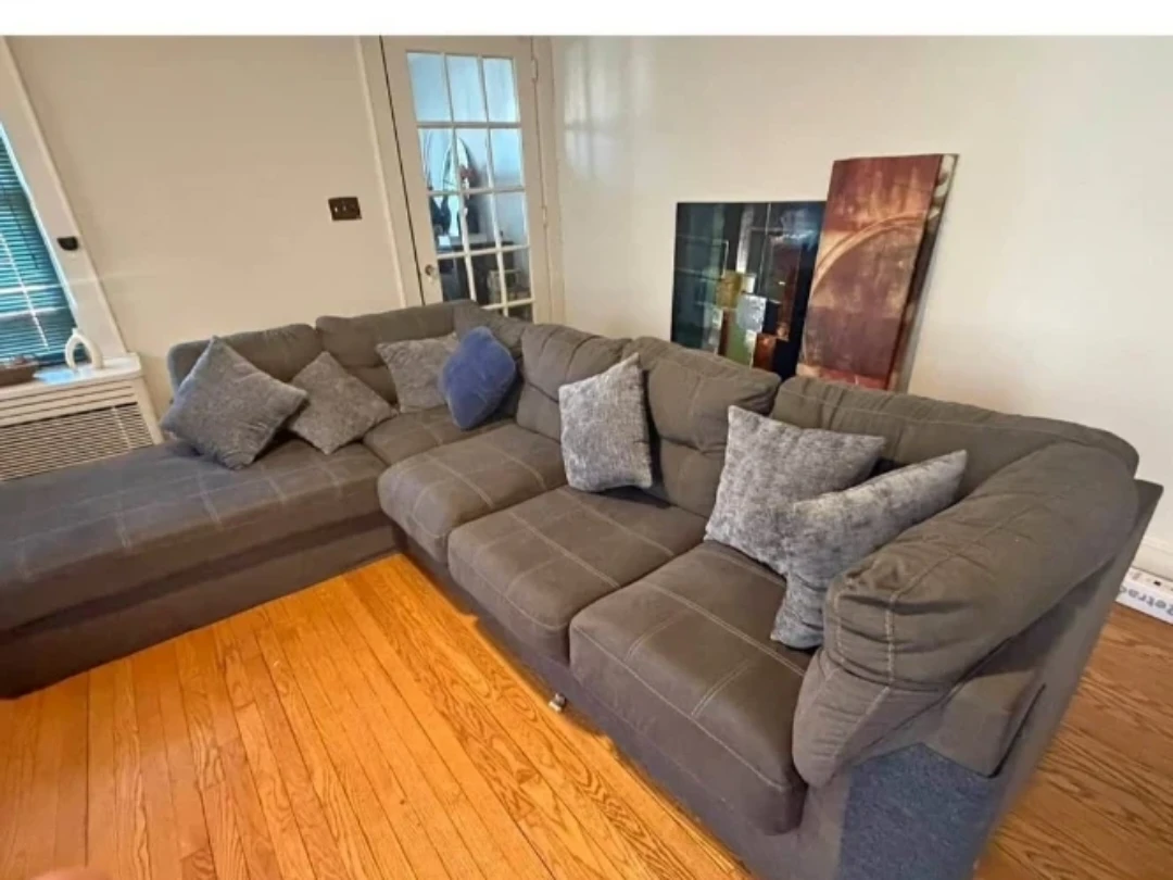 (DELIVERY AVAILABLE) ASHLEY  brown  Sectional Sofa with Chaise