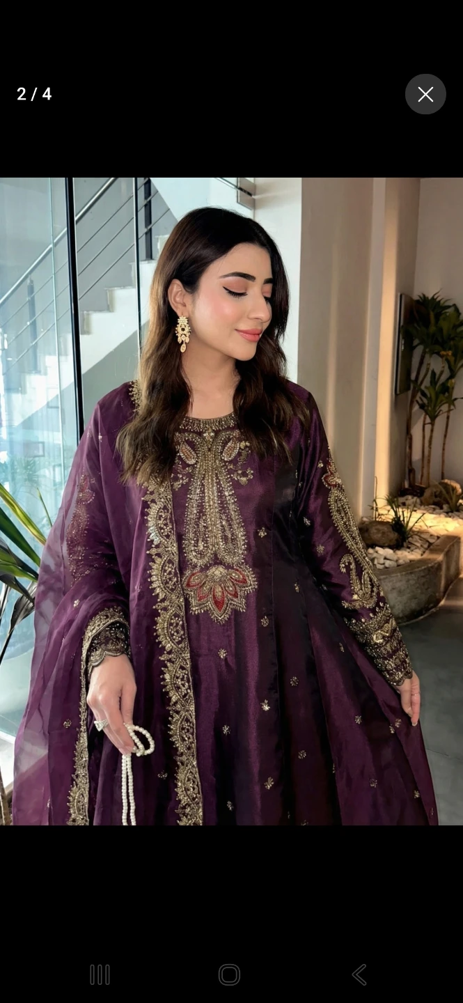 Womens plum Purple  silk 3 piece dress - photo 2