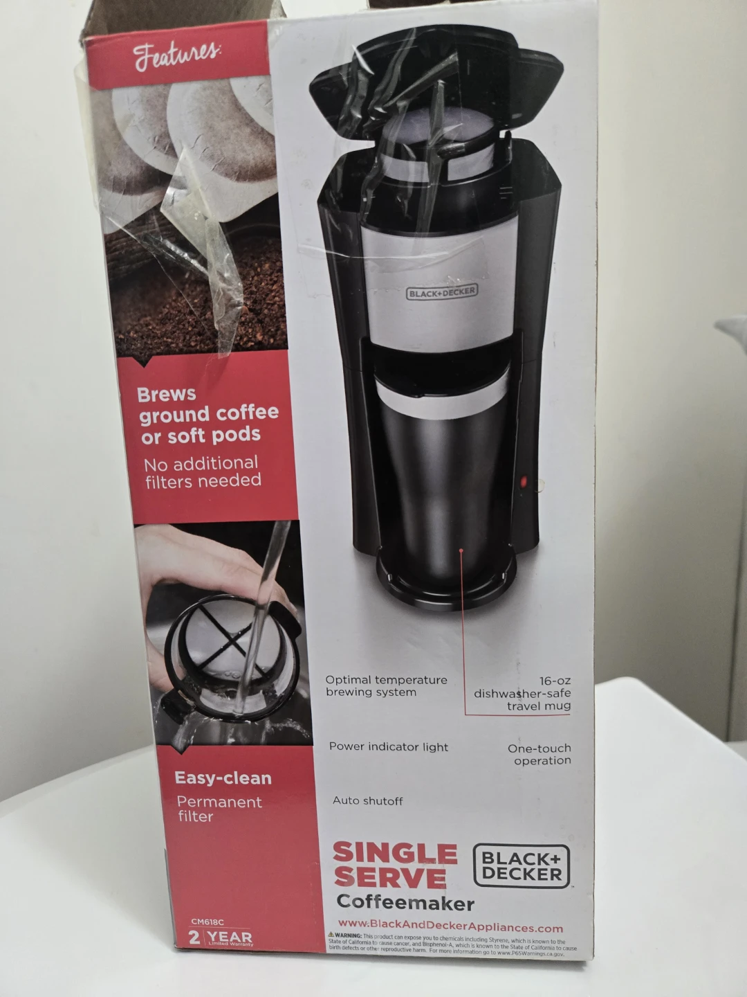 BLACK+DECKER Single Serve Coffeemaker with 16oz Travel Mug - photo 2
