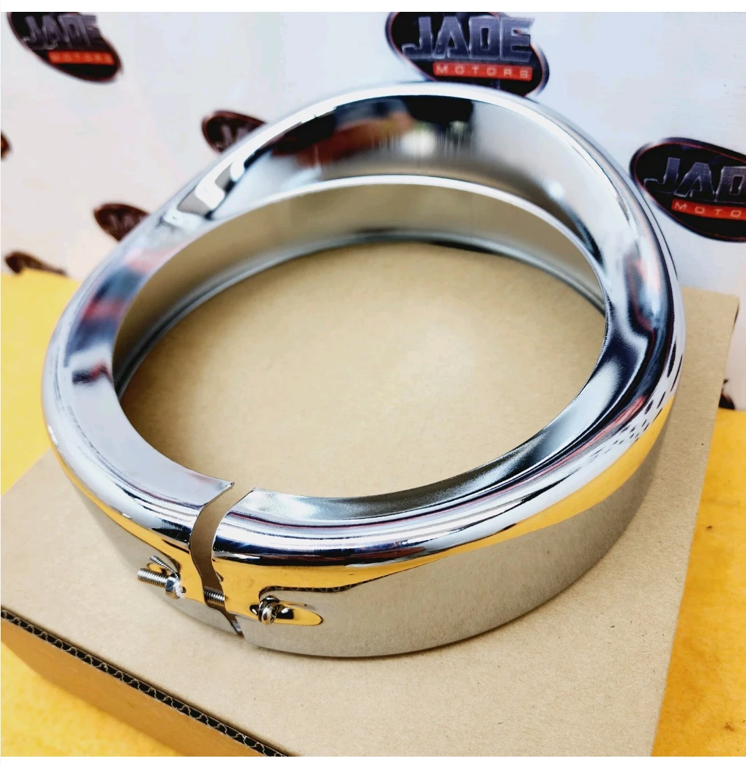 Motorcycle Chrome Headlight Trim Ring. 7"