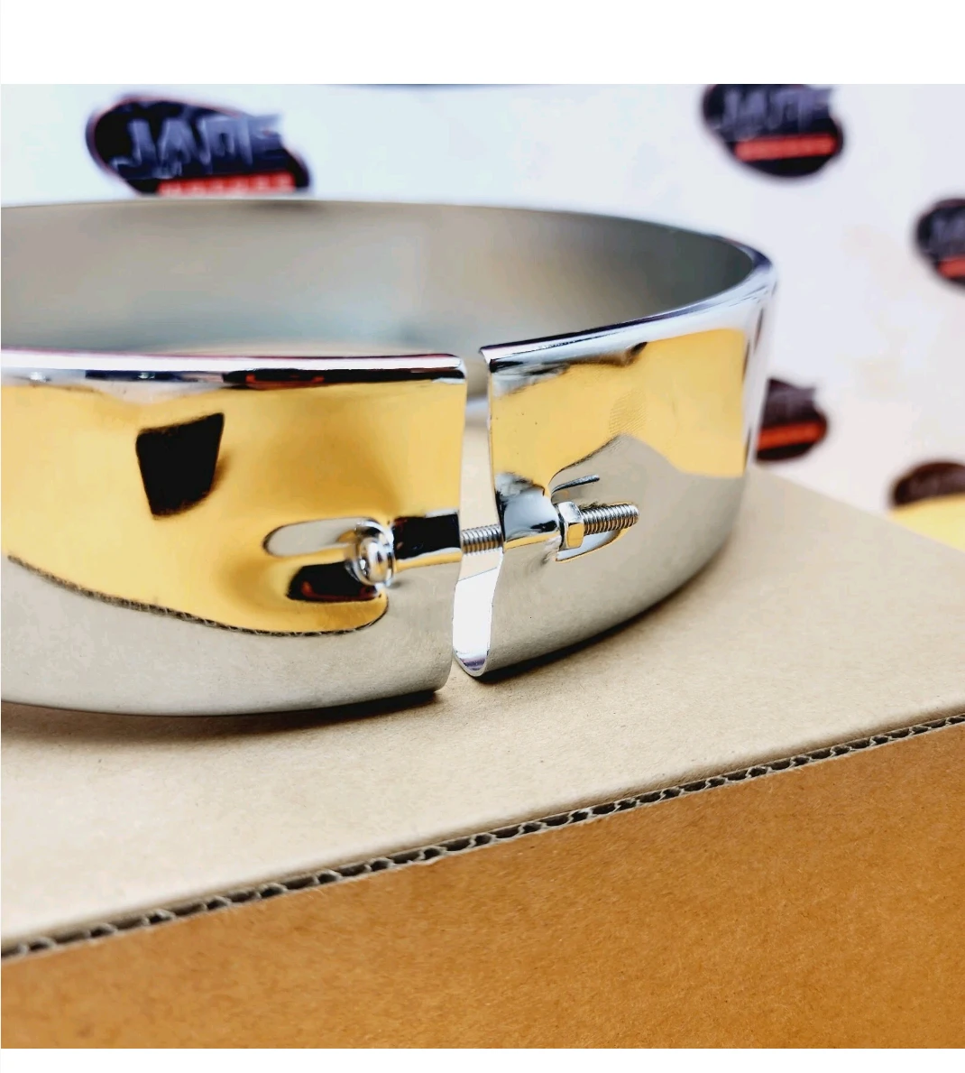 Motorcycle Chrome Headlight Trim Ring. 7" - photo 3