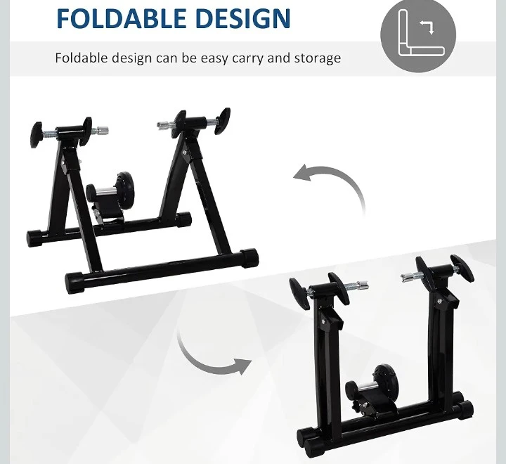 Foldable Indoor Bike Trainer, Black - photo 4
