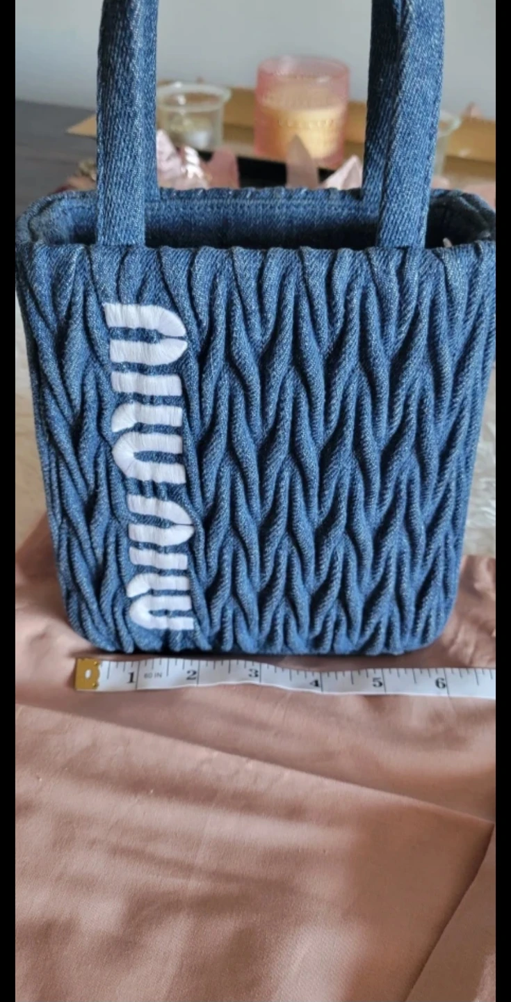 Authentic Miu Denim Tote Bag ⚽ - photo 3