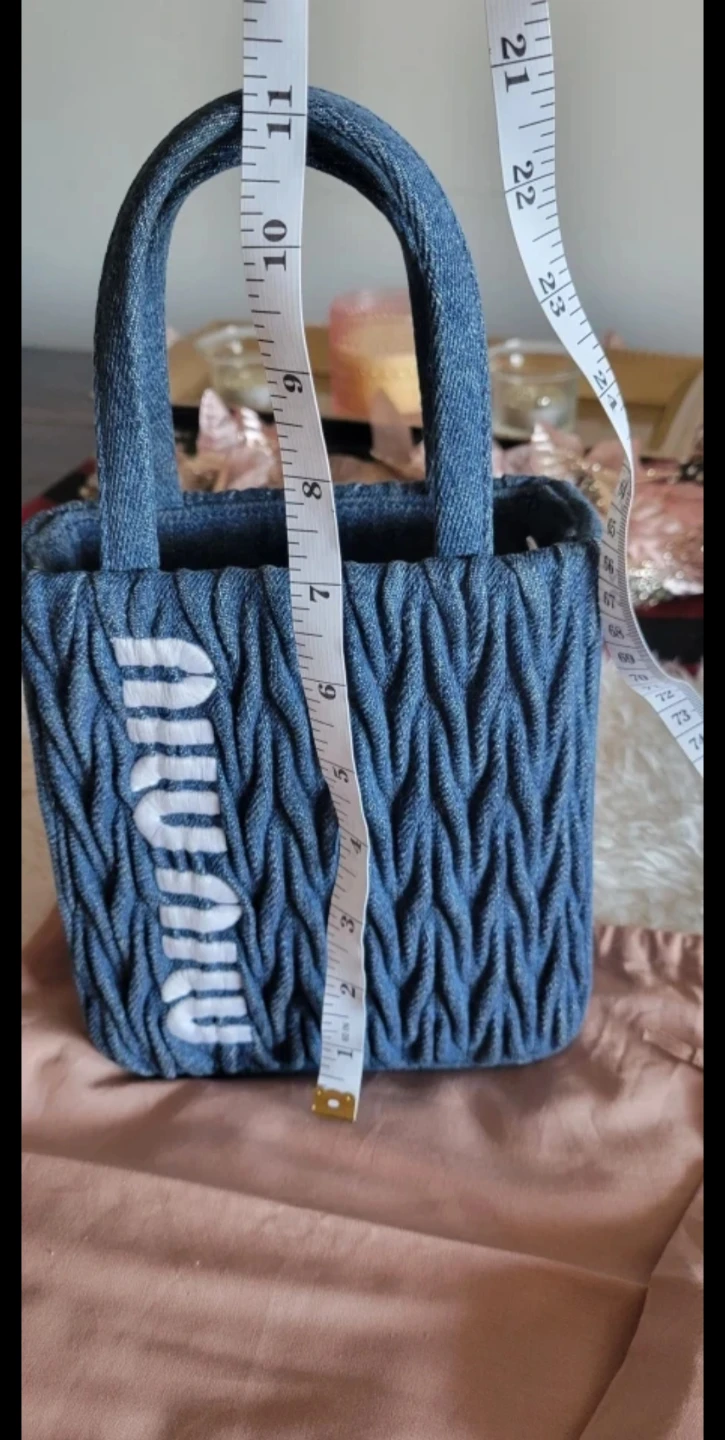 Authentic Miu Denim Tote Bag ⚽ - photo 4