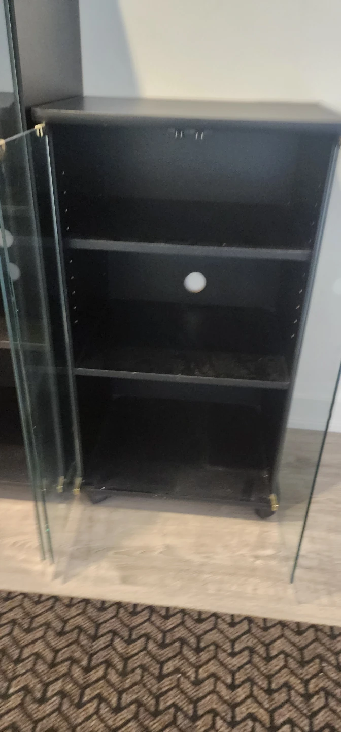 Black Storage Cabinets with Glass Doors - photo 3